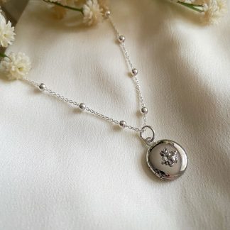 Silver Bee Locket Necklace on Bobble Chain